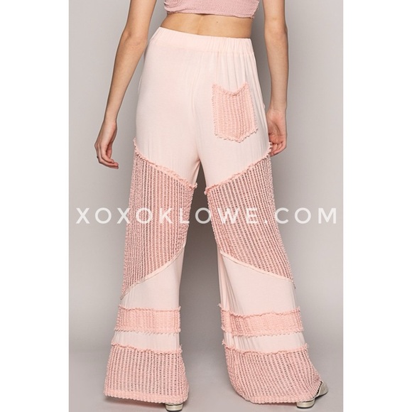 POL Blush Pink Flowy Wide Leg Rayon Jersey Palazzo Pants - Picture 5 of 11